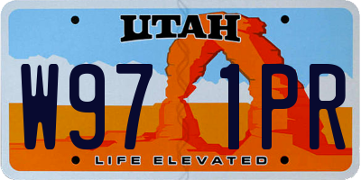 UT license plate W971PR
