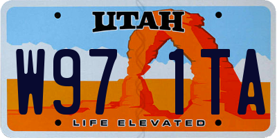 UT license plate W971TA