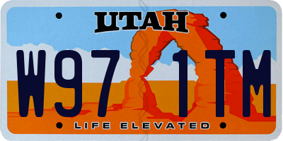 UT license plate W971TM
