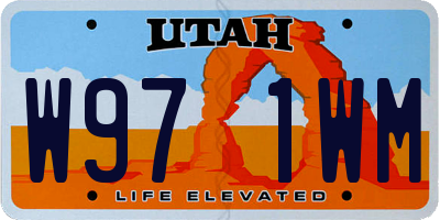 UT license plate W971WM