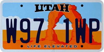 UT license plate W971WP