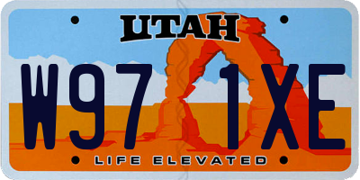 UT license plate W971XE