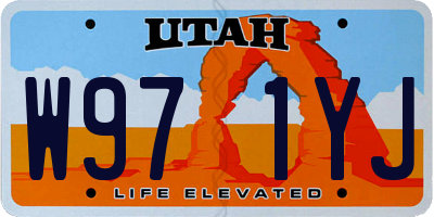 UT license plate W971YJ