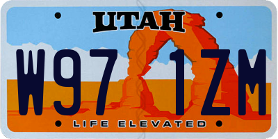 UT license plate W971ZM