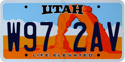 UT license plate W972AV