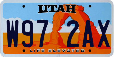 UT license plate W972AX
