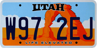UT license plate W972EJ