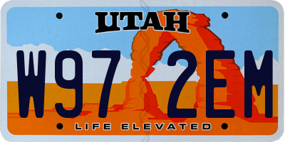 UT license plate W972EM