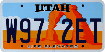 UT license plate W972ET