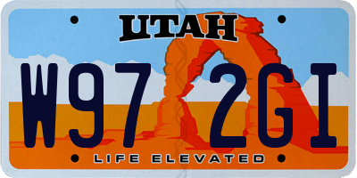 UT license plate W972GI