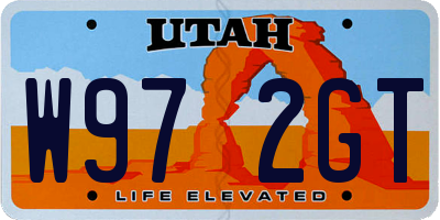 UT license plate W972GT