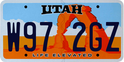UT license plate W972GZ