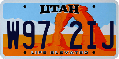 UT license plate W972IJ
