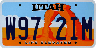 UT license plate W972IM