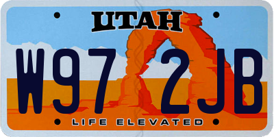 UT license plate W972JB