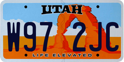 UT license plate W972JC