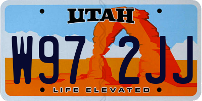UT license plate W972JJ