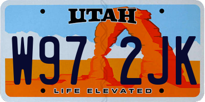 UT license plate W972JK