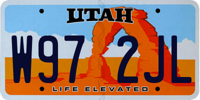 UT license plate W972JL