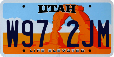 UT license plate W972JM