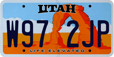 UT license plate W972JP