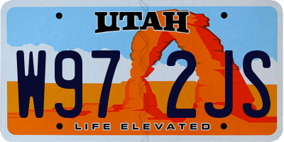 UT license plate W972JS