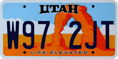 UT license plate W972JT