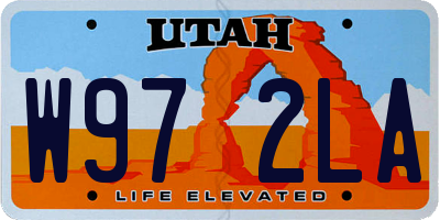 UT license plate W972LA
