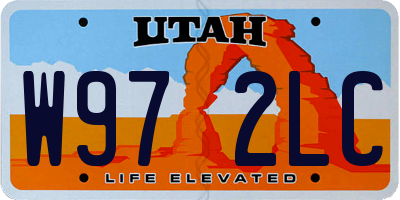 UT license plate W972LC