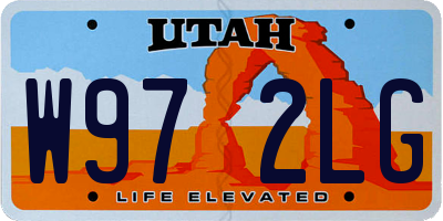 UT license plate W972LG