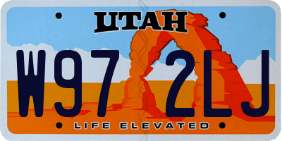 UT license plate W972LJ