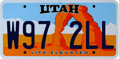 UT license plate W972LL