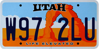 UT license plate W972LU