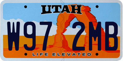 UT license plate W972MB
