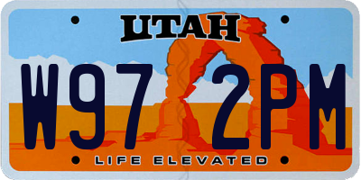 UT license plate W972PM