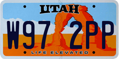 UT license plate W972PP
