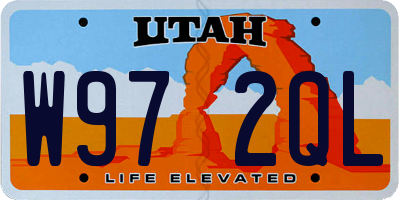 UT license plate W972QL