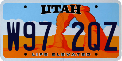 UT license plate W972QZ