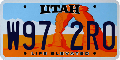 UT license plate W972RO