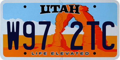 UT license plate W972TC