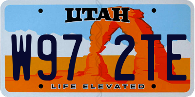 UT license plate W972TE