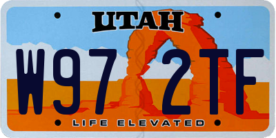 UT license plate W972TF