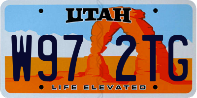 UT license plate W972TG