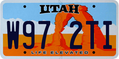 UT license plate W972TI