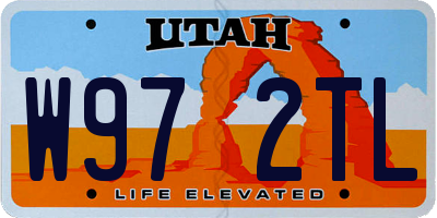 UT license plate W972TL