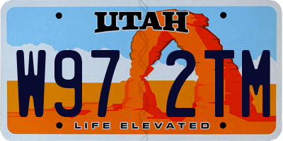 UT license plate W972TM