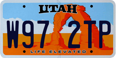 UT license plate W972TP