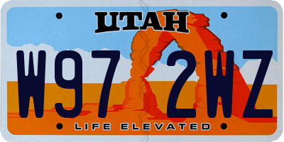 UT license plate W972WZ