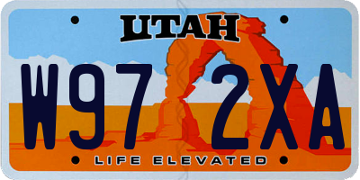 UT license plate W972XA