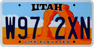 UT license plate W972XN